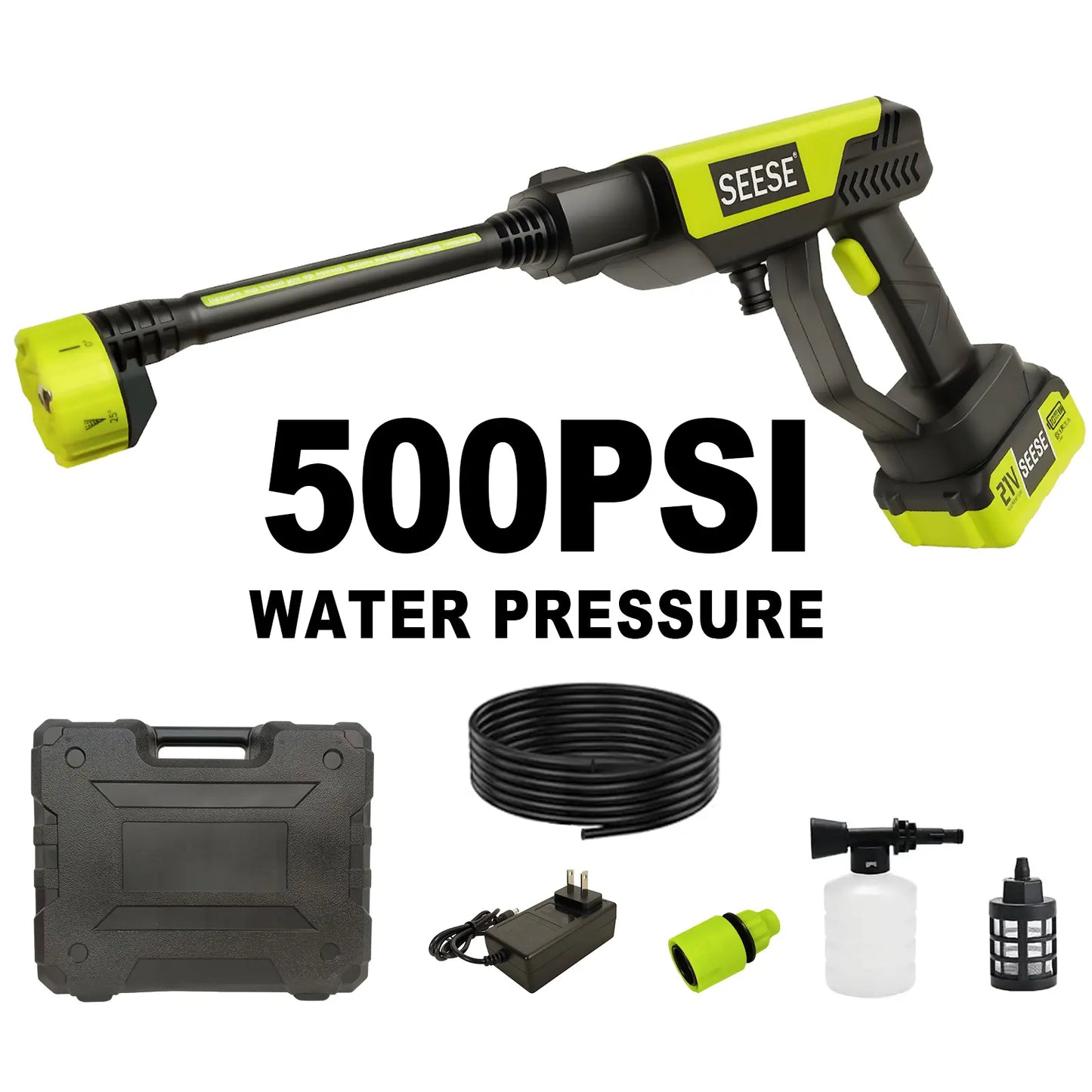 SEESE Cordless Pressure Washer and Single Port Charger Base, Bottle Portable Washer for Car,Home Cleaning & Garden Watering