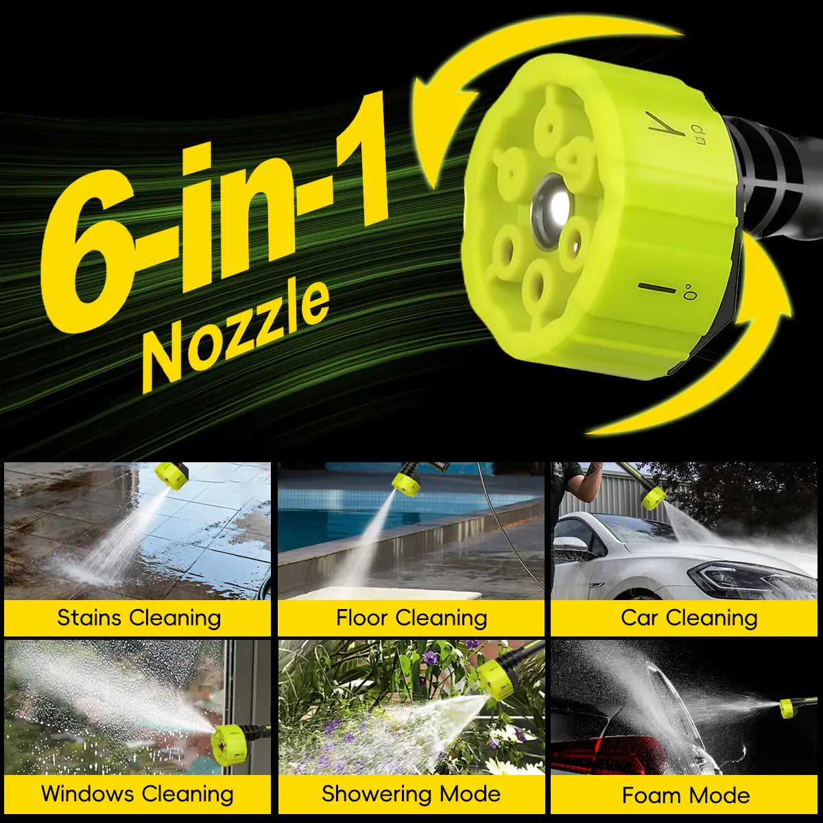 SEESE Cordless Pressure Washer and Single Port Charger Base, Bottle Portable Washer for Car,Home Cleaning & Garden Watering