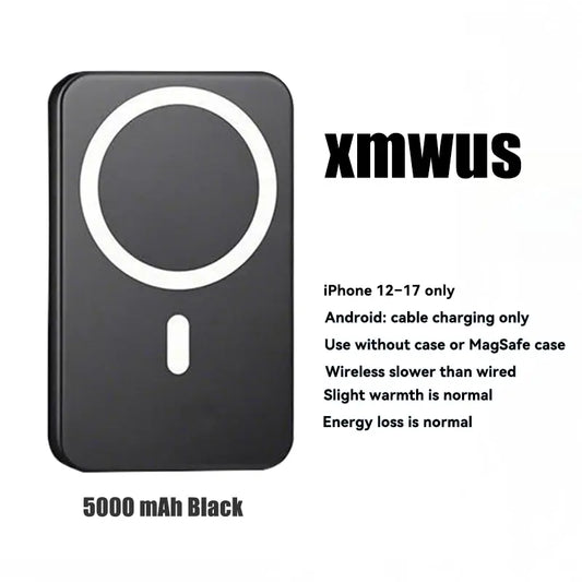 5000Mah Magnetic Wireless Power Bank for Iphone 12-17 Series, Portable Charger Compatible with Magsafe Cases, Back to School Essentials